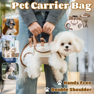 Portable Adjustable Crossbody Pet Carrier Bag Travel Breathable Double Shoulder Strap Dog Outing Bag