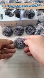 Mũ lọc gió cho micro thu âm cài áo không dây dành cho micro dạng mic tròn