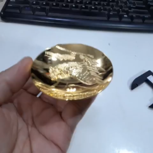 Chén Nhật mạ vàng 24k con Hổ trong 12 con giáp đường kính 7.45cm Second Hand