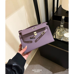 Racechoice Womens Crossbody Bag Stylish Purple Leather Shoulder Bag with Wide Strap Fashion Trendy Casual Kelly Bag