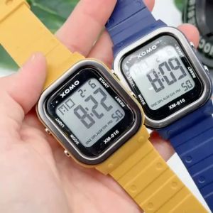 XOMO นาฬิกาผู้หญิง แฟชั่น แบรนด์แท้ กันน้ำได้ 30 M ระบบดิจิตอล ทรงสี่เหลี่ยม สาย ยางเรซิน ขนาด 35 มม