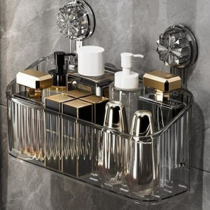 Suction Cup Storage Rack Bathroom Toilet Shelves No Need To Punch Holes Wash Basin Toiletries Cosmetic Storage Box