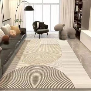 Toppillow Large Minimalist Nordic-Style Carpet For Living Room 120x160/80x120cm Non-Slip Backing Crystal Velvet Rug Home Decor
