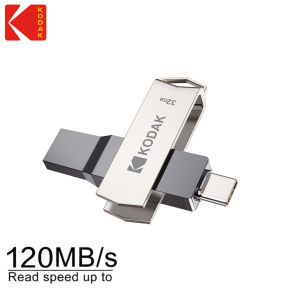 Kodak | KODAK K273 USB3.2 Type C Dual Flash Drive 256GB 128GB 64GB Pendrive High Speed Metal Rotatable For Phone Laptop