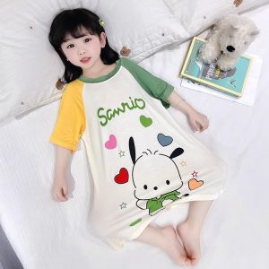 Boys Summer Thin Modal Pajamas Sleeveless Vest Jumpsuit Home Clothes Cartoon Print Moisture Wicking round Neck Pull over