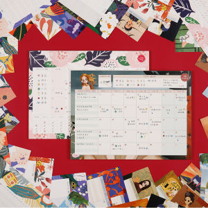 Early Bird A4 Self-Date Desktop Plan Cute Cartoon Pattern Work Schedule Record Punching Memo Form Fridge Printable Plan