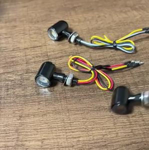 Đèn LED Báo Rẽ Xe Máy 12V 8mm Đèn Xi Nhan Mini Cho Honda Yamaha Kawasaki Cafe Racer Đèn Báo Hiệu Màu Đen Hổ Phách/đỏ/trắng