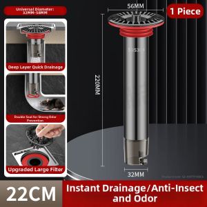 YEMO | Odor Preventing Extended Drainage Pipe Stainless Steel Filter