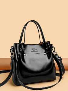 Fashionable Top Layer Cowhide Womens Shoulder Bag Versatile Ladies Crossbody Bag New Handbag Women Bucket Bag