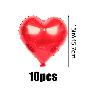 Red conjoined love balloon set with 18 inch heart-shaped balloons and simulated petals for Valentines Day wedding decoration