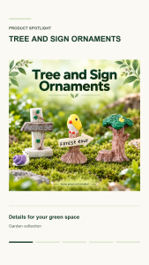 Mini Tree Stump Garden Sign Resin Fairy Garden Tree Terrarium Micro Landscape Bonsai Dollhouse DIY Decoration Ornament