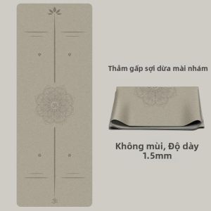 ZHUOLESHI | Thảm Yoga Mỏng Siêu Bền Từ Sợi Dừa Chống Trượt Gập Được