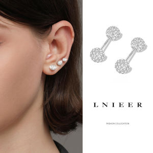 Lnieer | Sparkling Dual Head Full Diamond Ball Ear Cuff Screw Back