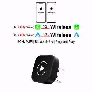 2in1 Wireless CarPlay Dongle Wireless Android Auto Adapter AI Smart Box Car Intelligent Systems For Car With Wired CarPlay