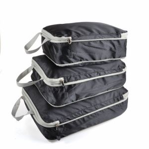 3pcs/Set Waterproof Travel Compression Packing cubes Organizer Suitcase Bags with double zipper Storage Bag
