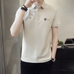 ROMON | Lormen Mens Ice Silk Short Sleeve Polo Shirt Summer Thin Casual Business T-Shirt With Collar Half Sleeve Body T Cool Feeling