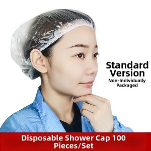 Disposable Thickened Bath Cap Waterproof Shower Bathing Cap for Women Hair Dyeing Cap 100 Pieces Personal Hygiene Tool