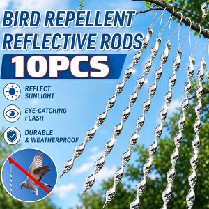 10x Phản Quang Chim Răn Răn Răn Răn Xoắn Ốc Gió Xoắn Scare Repeller Stick Gió Xoắn Ốc Xoay Rod Cho Vườn Ban Công Bãi Cỏ Orchard