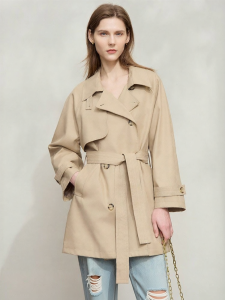 AMII | Classic Business Style Belted Mid-Length Womens Trench Coat