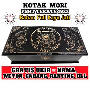 Kotak Mori Psht Kayu Jati Motif Ukir Macan Harimau 2 Sisi TERBARU (FREE UKIR NAMA) / Tempat Penyimpanan Sabuk Mori Sh Terate / Kotak Mori Psht Kayu Jati / Kotak Mori Psht Aesthetic / Kotak Mori Psht Anti Rayap / Kotak Mori Setia Hati Terate 1922