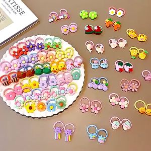 20Pcs/Set Korean Style Baby Girls Elastic Seamless Rubber Hair Band Baby Ponytail Set Hair Ties