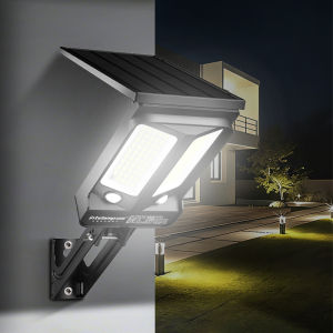 intelamp | Intelamp Long Battery Life 4000mah Solar Lights Outdoor With Two Motion Sensors Security Flood Light For Yard Garage Path Wall