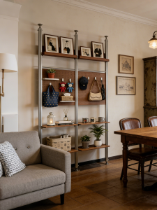 Freestanding Storage Shelf Customizable Drilling-Free Pegboard