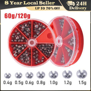60/120G Split Shot Fishing Weights with Tackle Box Fishing Sinker Weights Assortment Kit Auxiliary Fishing Tackle Accessories