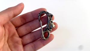 Vintage Stainless Steel Lion Head Keychain Mens Creative Punk Animal Skull Shrimp Buckle Key Ring Carabiner Jewelry Accessories
