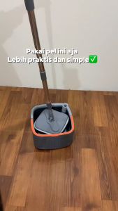 SET ALAT PEL + EMBER Spin Mop Putar 360° Pembersih Lantai Cepat Praktis & Serbaguna