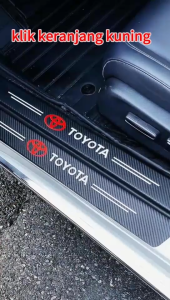 4pcs Sticker Pelindung Sill Plate/Stiker Pelindung Pijakan Lantai Pintu Mobil/Universal Carbon Fiber Car Door Step Sill Plate Mobil