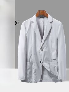 ROMON | Lormen Mens Ice Silk Sunscreen Suit Ultra-Thin Summer Business Casual Work Single Vest Jacket Long Sleeve Standard Fit