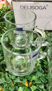 DELISOGA Clear water drinking glass teacups coffee glass with handle (1PC/6PCS SET) Colorbox ZB24