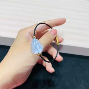 Q156 Vòng hồ ly chúa Moonstone đá Mặt Trăng dây cáp loại VIP đẹp cho Kim và Thủy - Phong Thủy TUDO