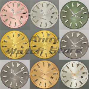 24.5mm Sunburst Women Watch Dial Hand Set White Gray Green Pink Gold Rose Gold Dial Fit NH05 Movement For Lady Watch