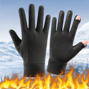 Winter Warm Mens and Womens Touch Screen Outdoor Liner Gloves with Fingerless Design Suitable for Outdoor Sports Cycling
