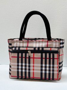 Oxford Cloth Canvas Handbag Womens Fashionable Lightweight Portable Bag for Outdoor Use Soft Handle Zipper Closure Medium Size