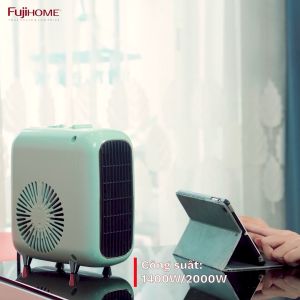 Quạt sưởi gốm mini nhập khẩu không khô da FUJIHOME máy sưởi ceramic không đốt oxi không phát sáng 3 tốc độ