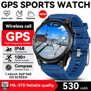 LIGE | LIGE 2026 Mens Smart Watch 530mAh Battery GPS Path Tracking IP68 Waterproof Sports Fitness Tracker With Outdoor Compass Watches