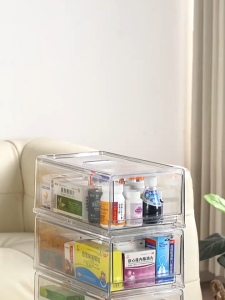 【SG STOCK】Acrylic Stackable Medicine box Organizer Family Drawer Type Large Capacity Multi-Layer Emergency First Aid Box