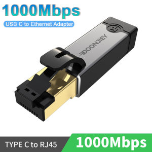 DOONJIEY USB C Sang RJ45 Bộ Chuyển Đổi Ethernet 1Gbps Bộ Chuyển Đổi Mạng Gigabit USB C Di Động Sang RJ45 Nam Cho PC MacBook