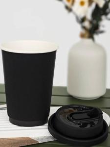 Insulated Disposable Coffee Milk Tea Cup Double Layer Hollow Winter Hot Drink Cup Heat Resistant Logo Paper Cup for Cold Weather