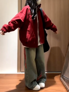 กางเกงยีนส์ขากว้างเอวสูงสไตล์อเมริกัน ทรงตรง ทรงหลวม ทรงสลิม ทรงหลวม กางเกงยีนส์ผู้หญิงฤดูใบไม้ร่วง/ฤดูหนาว