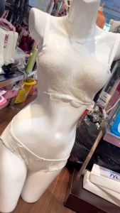 Bộ đồ lót mút dày 2cm có gọng áo yếm ren hoa bản lưng to 4 móc quần lưới nguyên mông