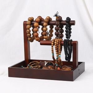 Retro Wooden Bracelet Jewelry Display Stand Multipurpose Pendant Necklace Anklet Watches Holder Organizer Counter Showcase Props