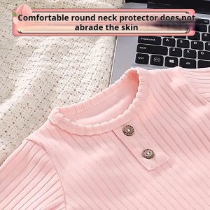 Childrens solid color long coat and trousers suits for boys and girls underwear suits for babies home clothes