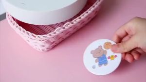 CERMIN KACA BULAT KARAKTER CUTE / CERMIN SOUVERNIR PORTABLE MINI TRAVELLING MAKE UP