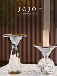 Modern Creative Simple Crystal Candlestick Home Decor Living Room Atmosphere Lighting Alloy Material Non-Standard Candle