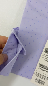 [Việt Tiến Sale] Sơ Mi Dài Tay - Slim Fit  - Vạt Bầu - Họa tiết hình thoi trên nền tím - size 39 (lẻ size)