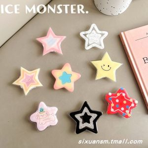 Creative Star Shape Mobile Phone Stand Womens Style Airbag Anti-Fall Ring Clip Sticky Support Seat for Watching TV Series